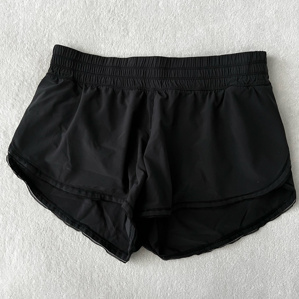 lululemon black shorts with inner lining, size 4